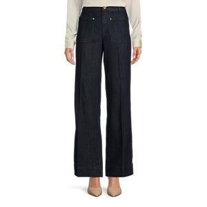 NWT! 🙌 Michael Kors Premiere Denim Hi-Rise Wide Leg Jeans, Size 8, Indigo 💙